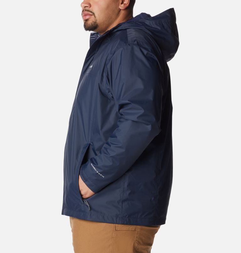 Men's Columbia Watertight II Rain Jackets Navy | Plus Size CA-H4A81